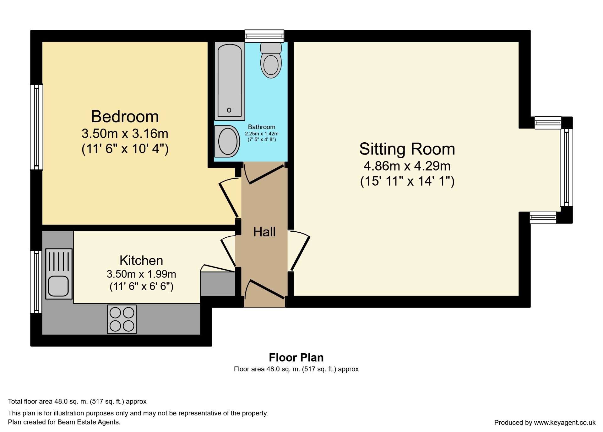 1 6, Firbeck Avenue, Skegness floorplan