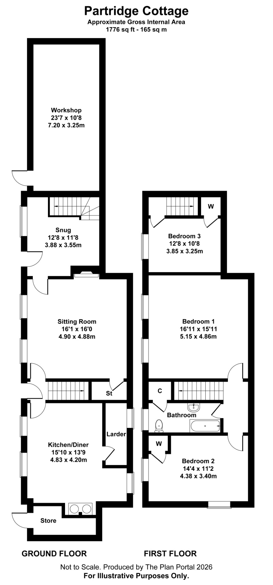 Partridge Cottage, -, Crediton floorplan
