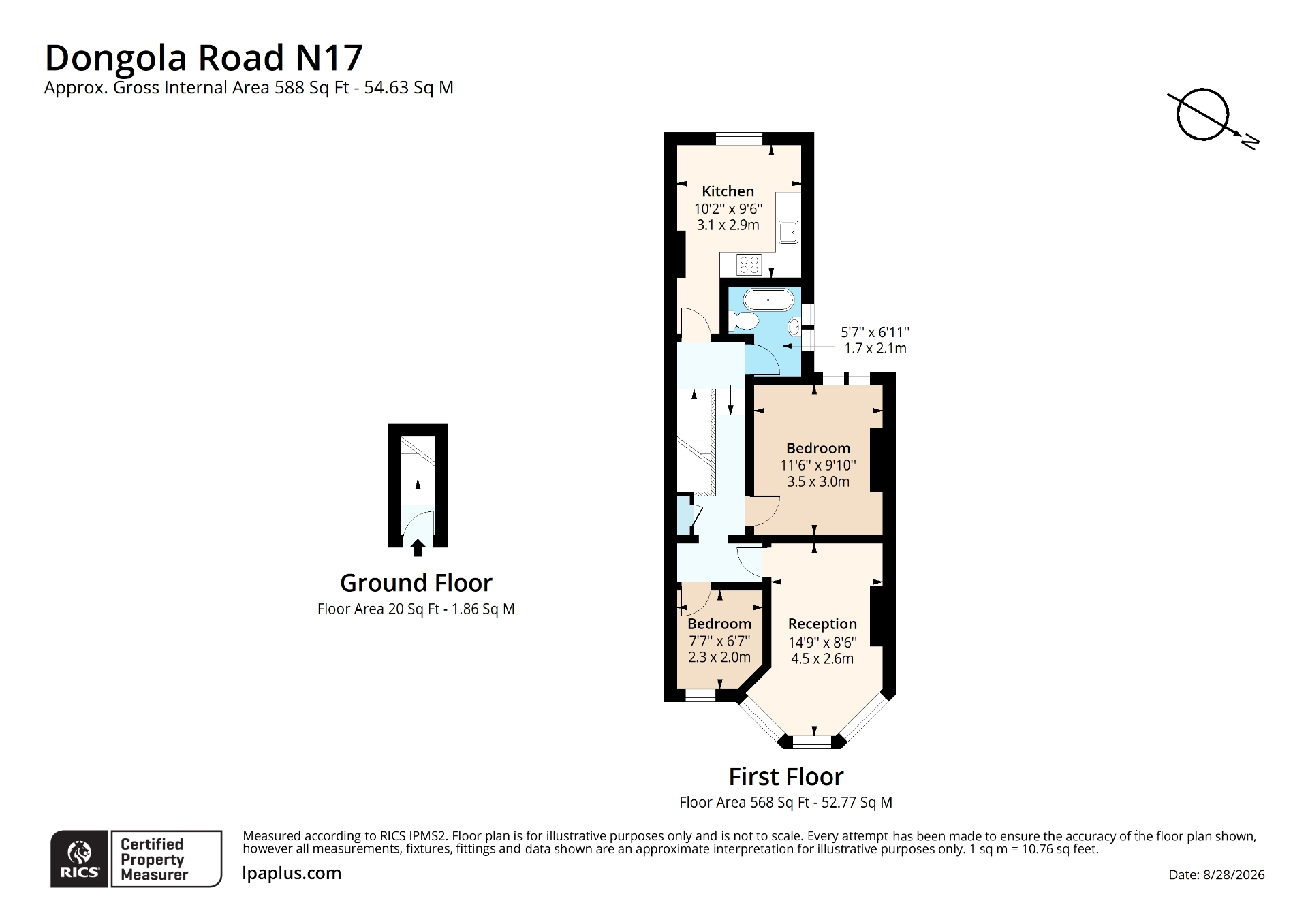 First Floor Flat 43, Dongola Road, Greater London floorplan