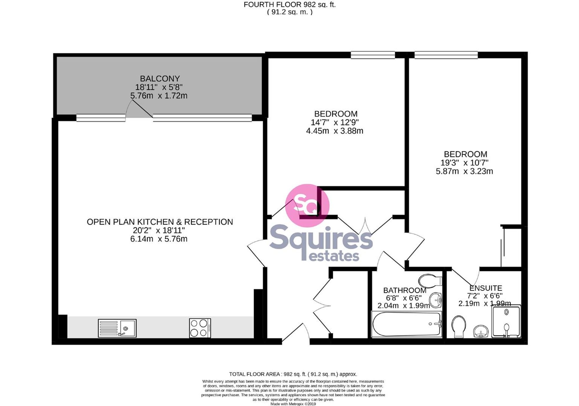 Flat 55, Burghley House, London floorplan