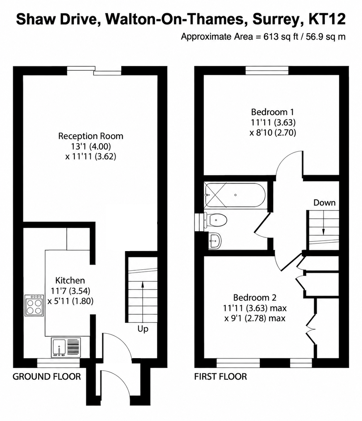 142, Shaw Drive, Walton-on-Thames floorplan