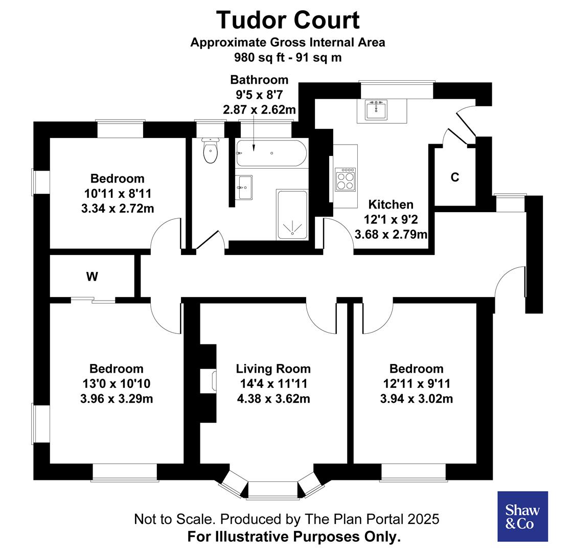 10 Tudor Court, Castle Way, Feltham floorplan