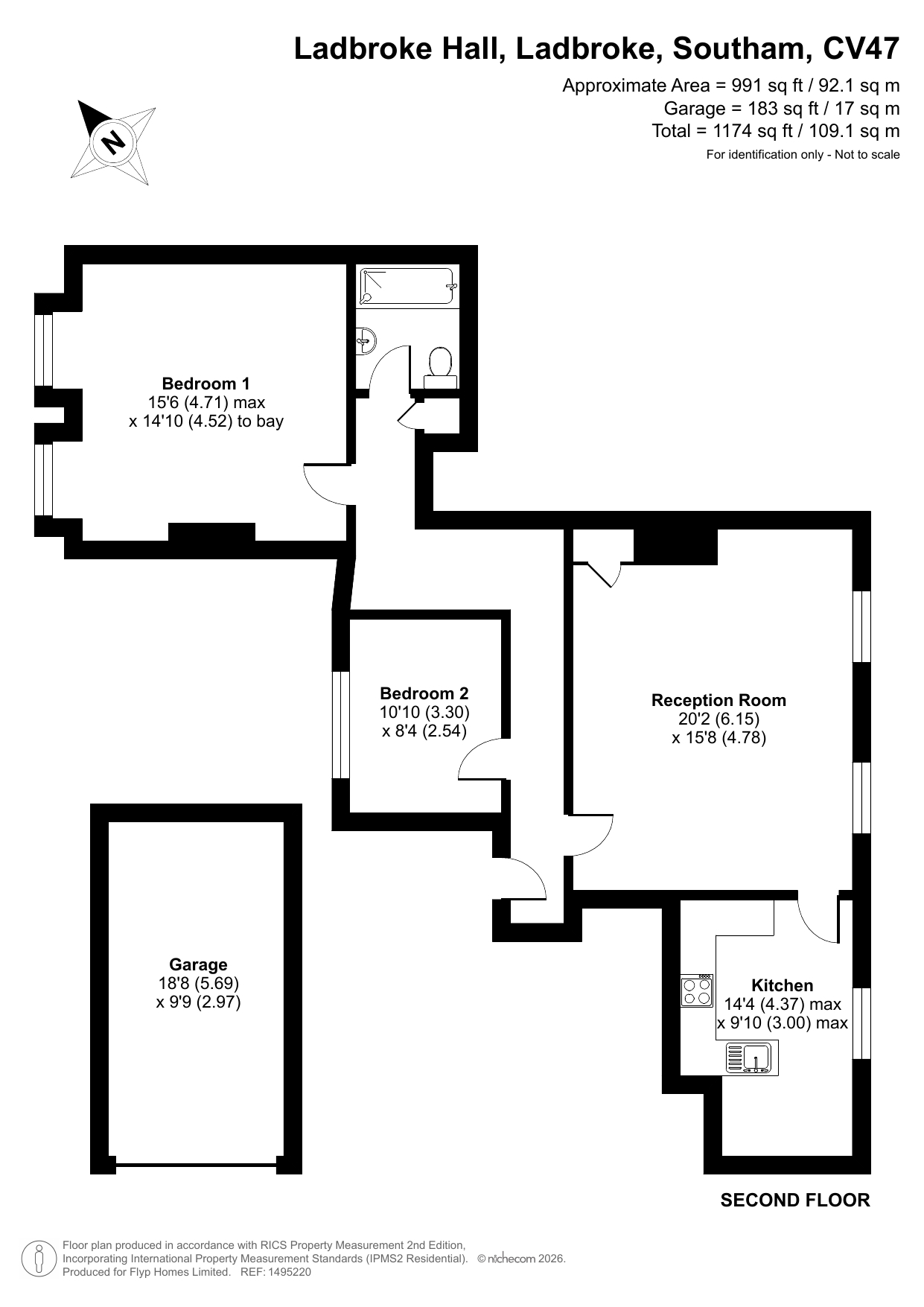 Flat 9, Ladbroke Hall,, Ladbroke, Warwickshire floorplan