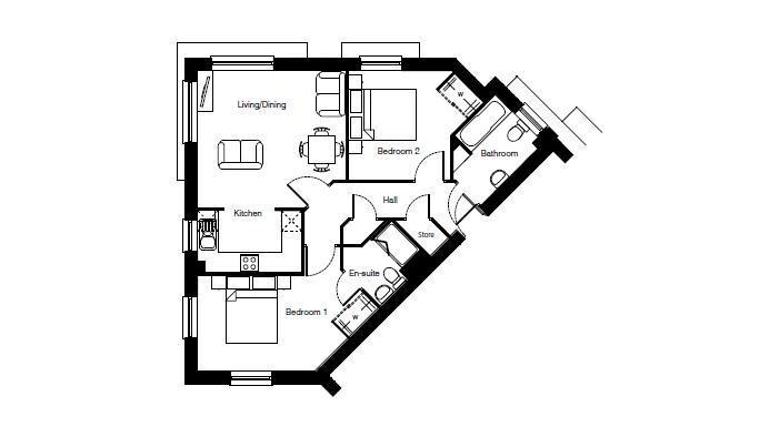 Flat 1, Milton Keynes floorplan