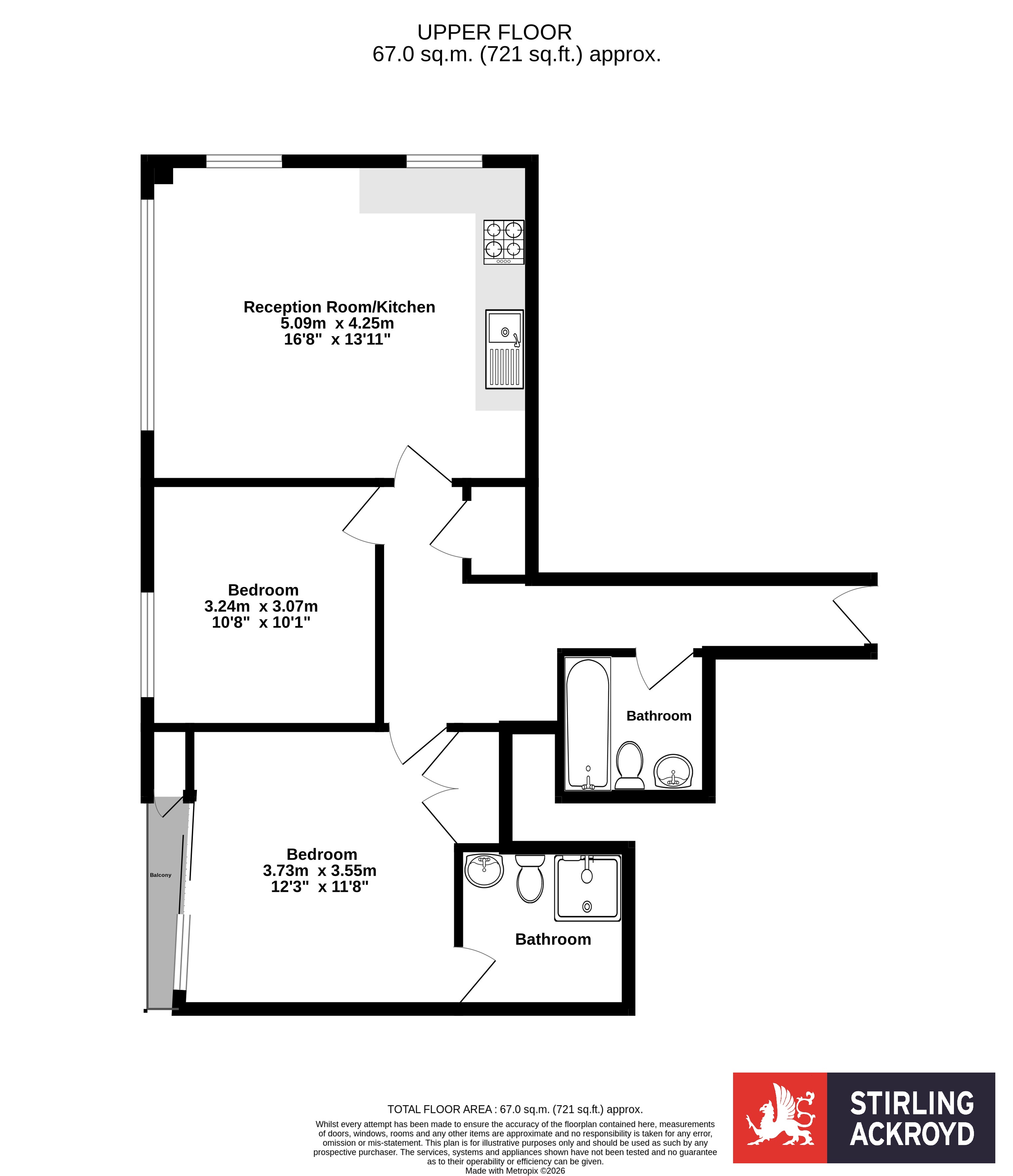 Flat 60, Perspective Building, 100, Westminster Bridge Road, London floorplan
