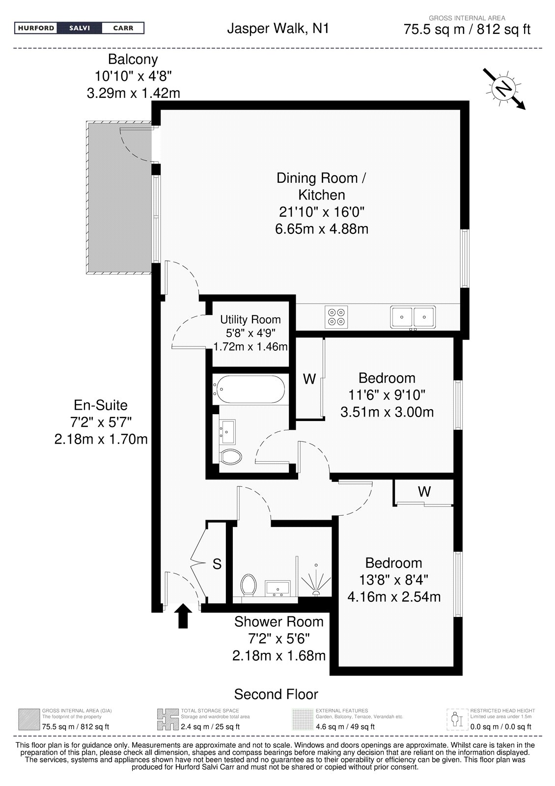 Flat 6, 2, Jasper Walk, London floorplan