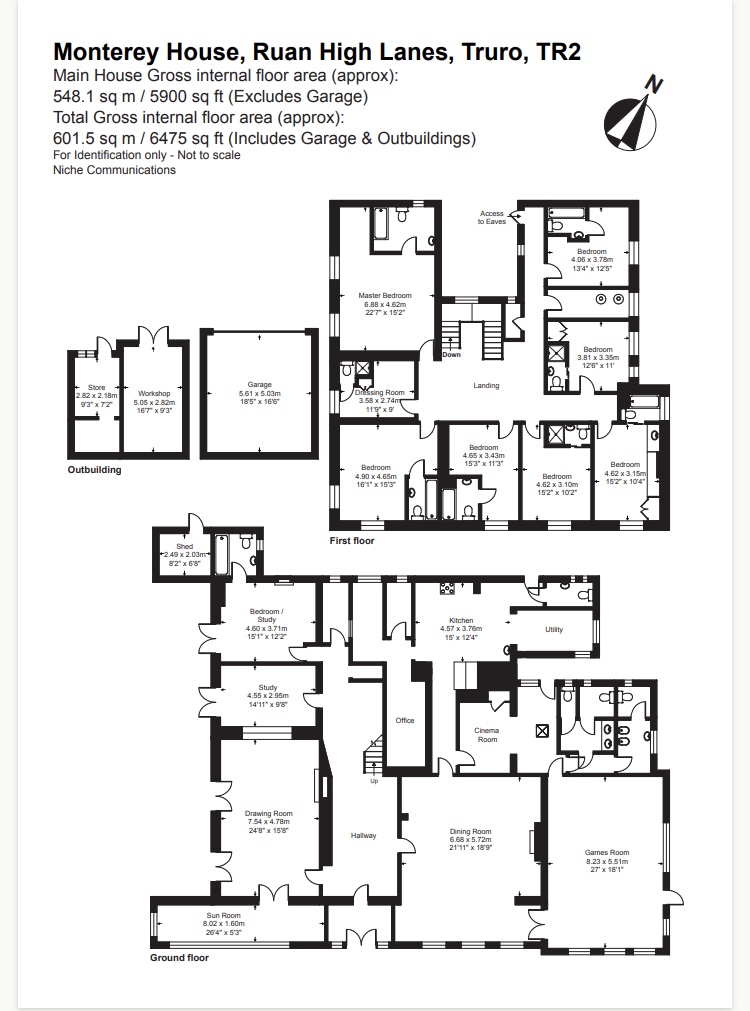 Monterey House, Ruan High Lanes, Truro floorplan