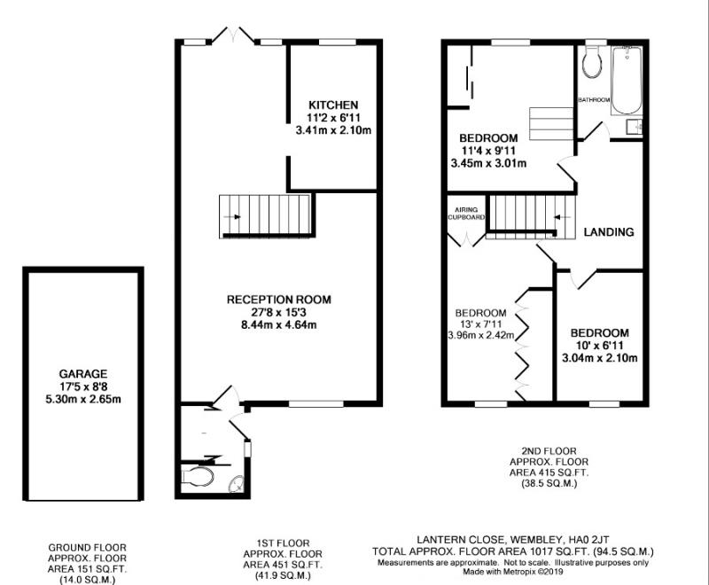 3 Bedrooms Town house for sale in Lantern Close, Wembley HA0