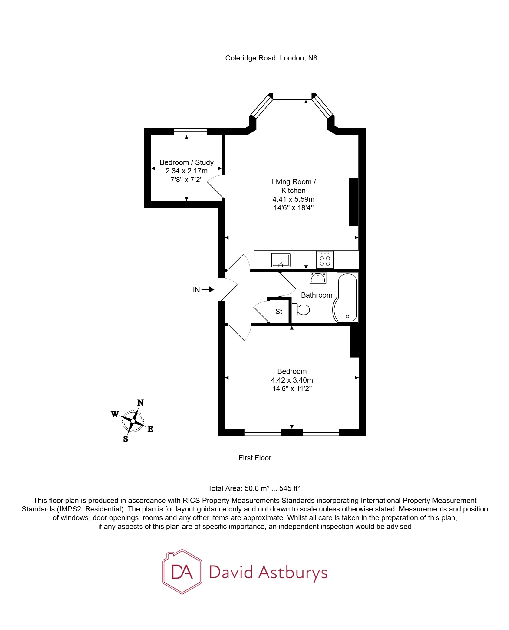 Flat 4, 1, Coleridge Road, London floorplan