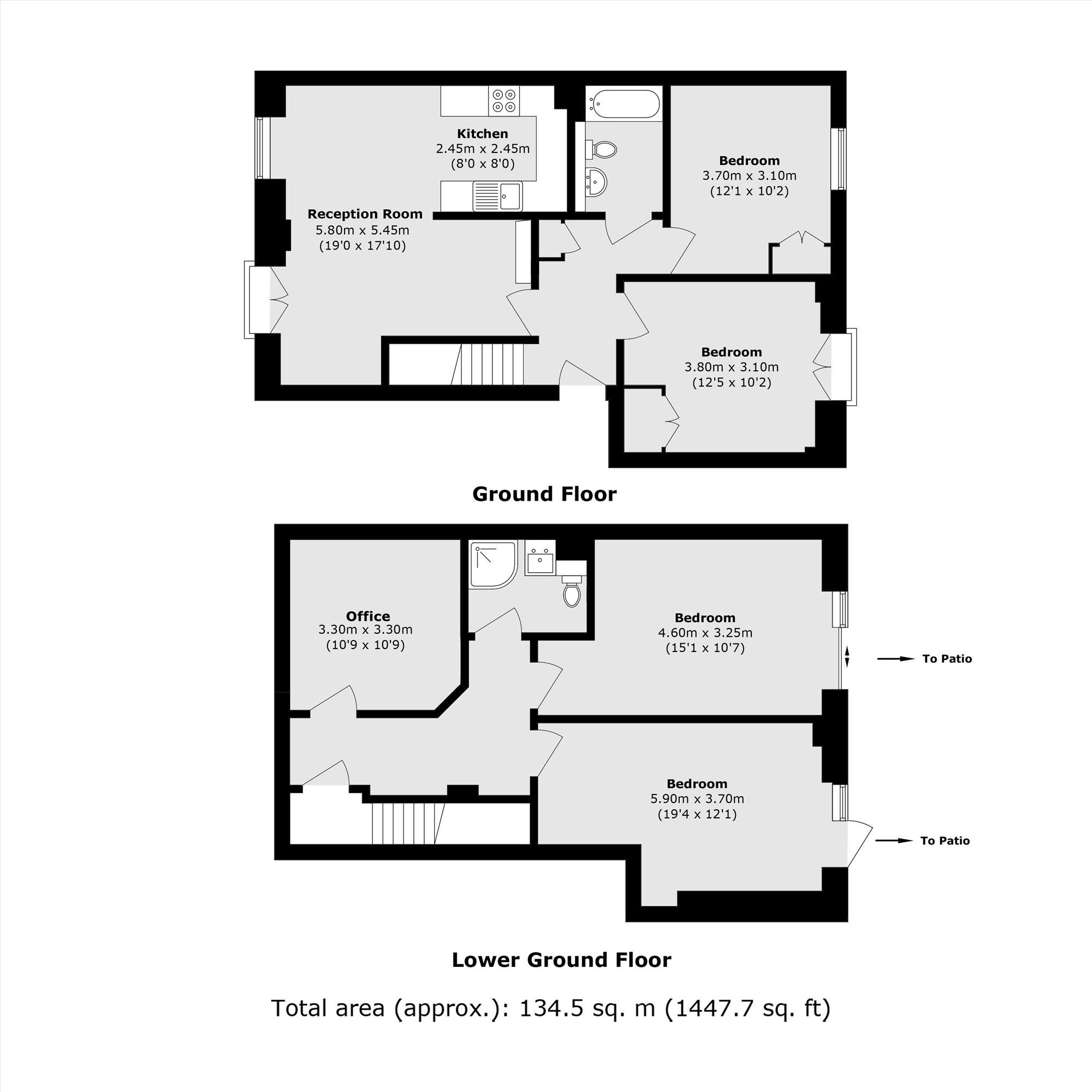 Flat 1, 45, Pigott Street, London floorplan