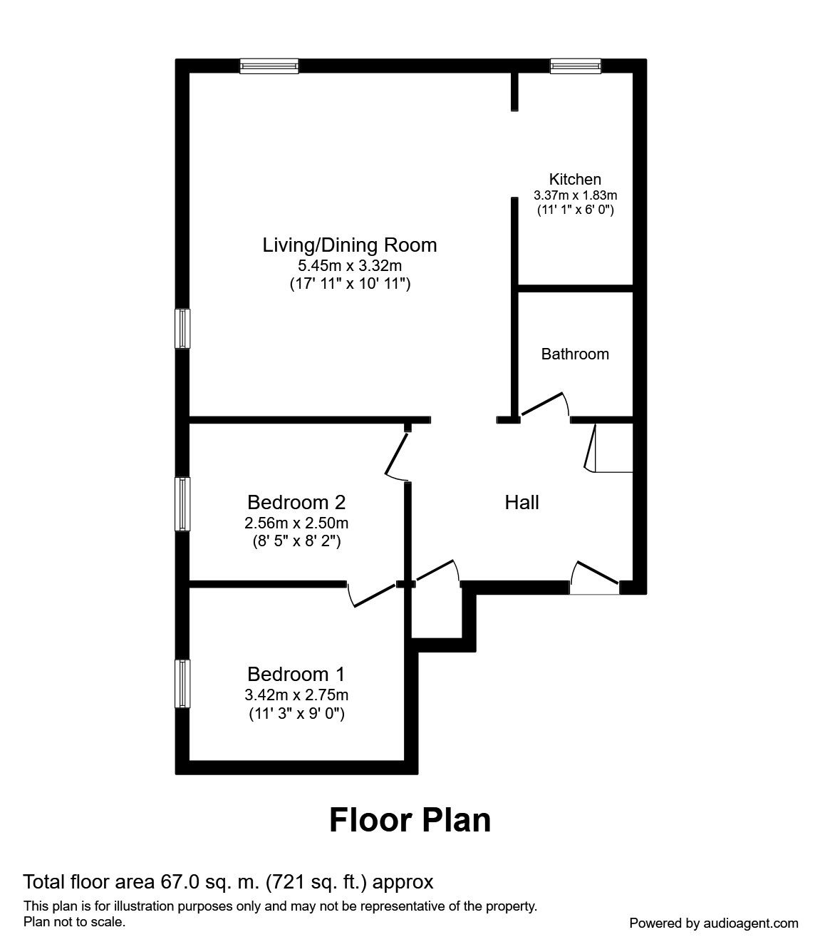 2 Bedrooms Flat to rent in Grange Crescent, Dartford DA2