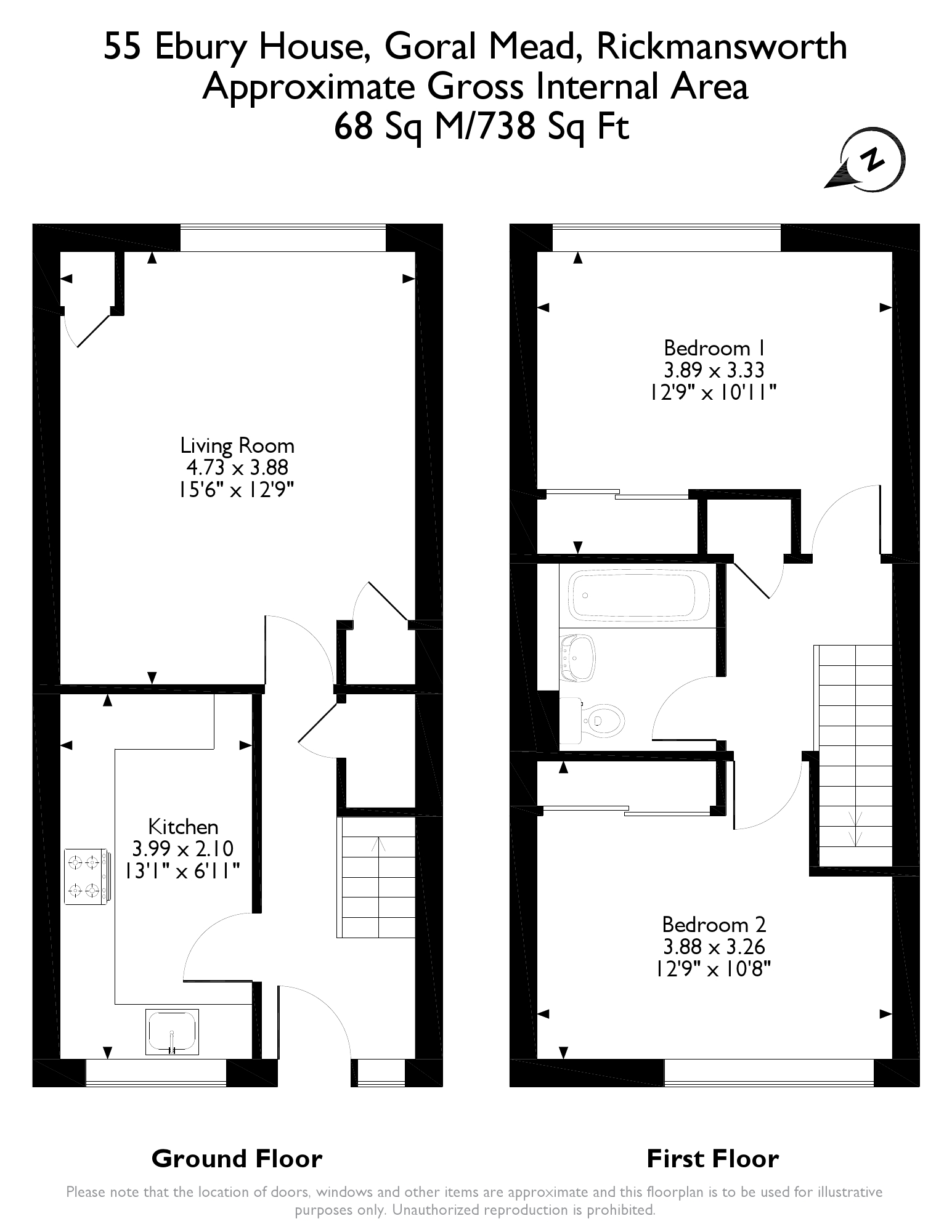 2 Bedrooms Maisonette to rent in Goral Mead, Rickmansworth WD3