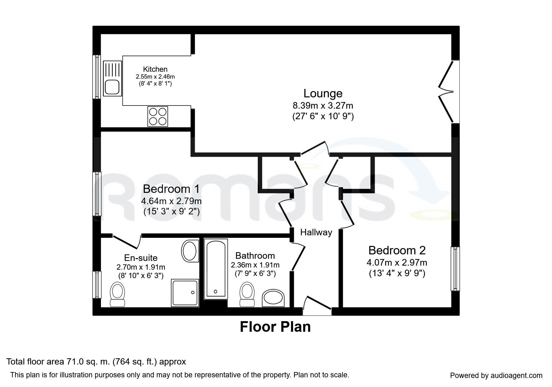 2 Bedrooms Flat to rent in Hampden Crescent, The Parks RG12