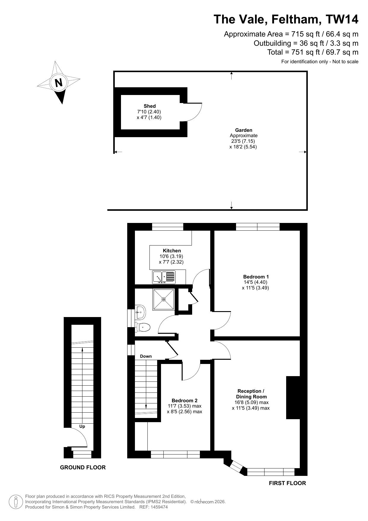 25, The Vale, Feltham floorplan