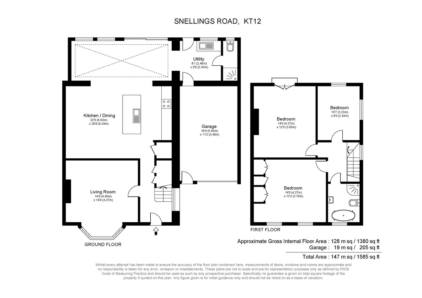 10, Snellings Road, Hersham Village floorplan