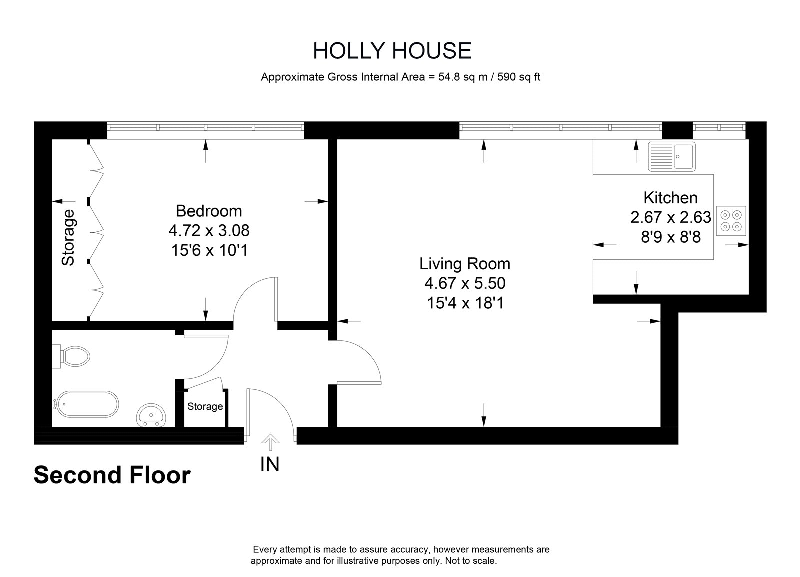 Flat 8, Holly House, 36-40, Heath Road, Twickenham floorplan