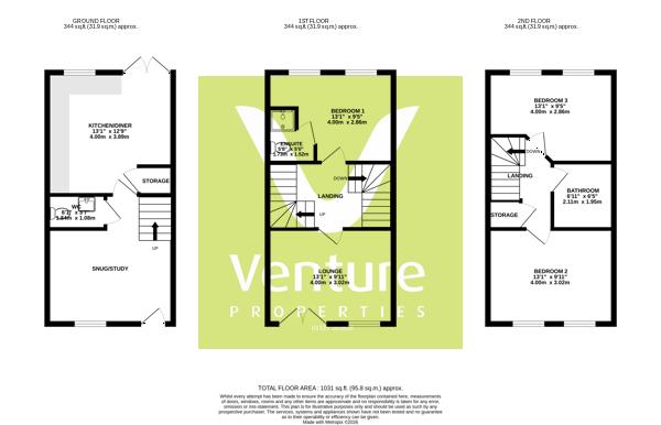 9, Greener Drive, Darlington floorplan