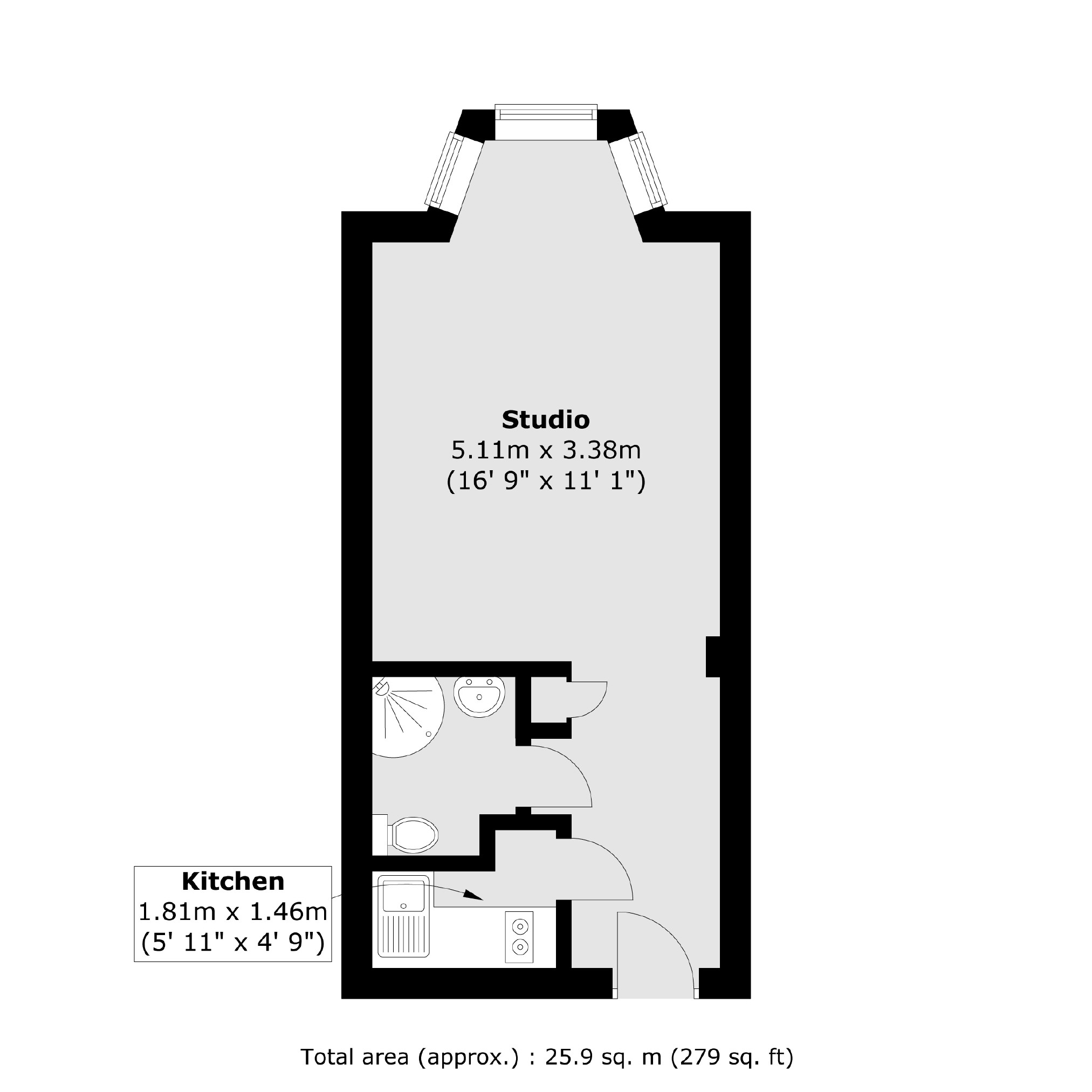 Flat 350, Russell Court, Woburn Place, London floorplan