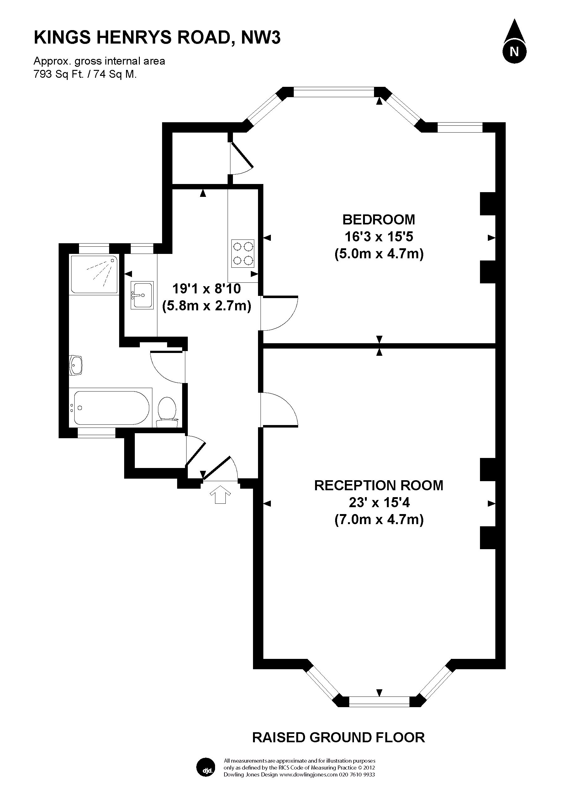 1 Bedrooms Flat to rent in King Henrys Road, Primrose Hill NW3