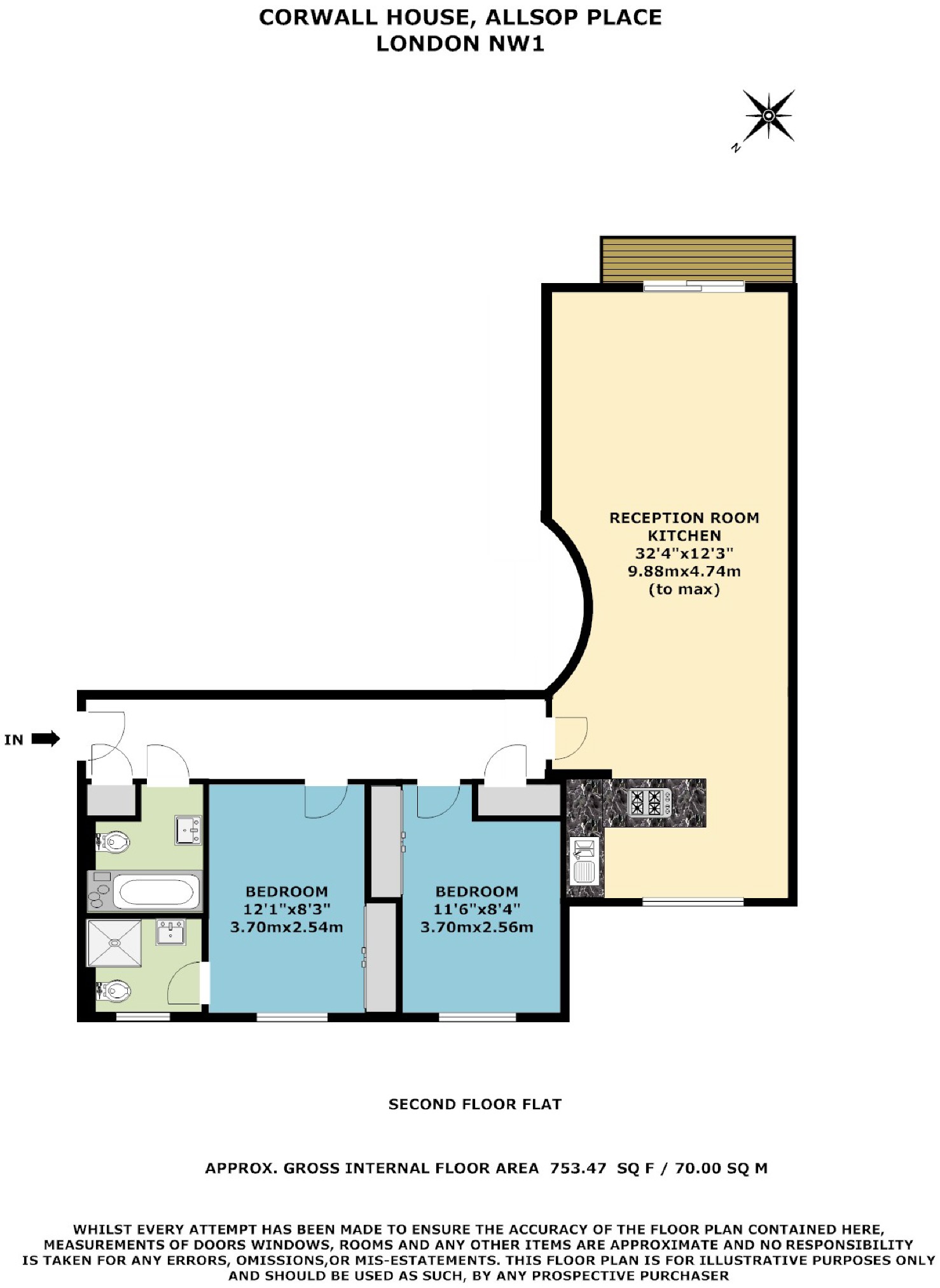 2 Bedrooms Flat to rent in Allsop Place, Marylebone, London NW1