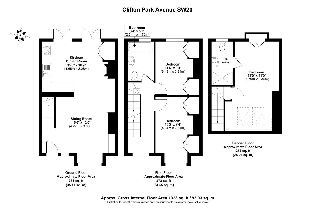 3 Bedrooms Terraced house for sale in Clifton Park Avenue, London SW20