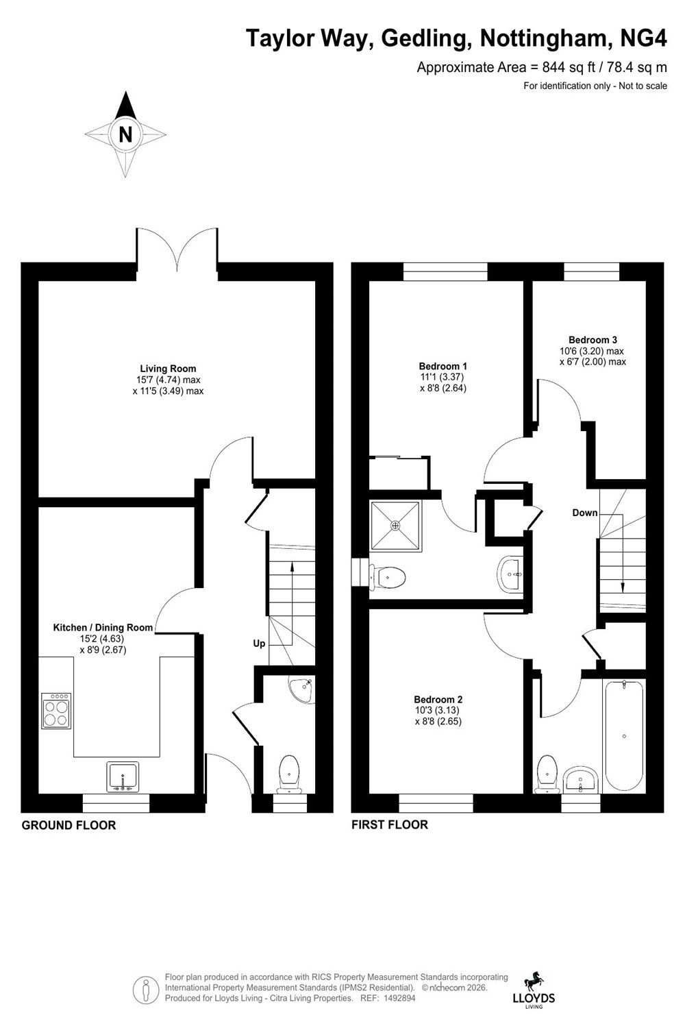 45, Taylor Way, Gedling, Nottingham floorplan