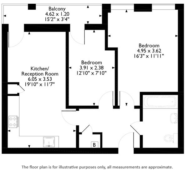 Flat 405/Westwood House, 54 Millharbour, London floorplan