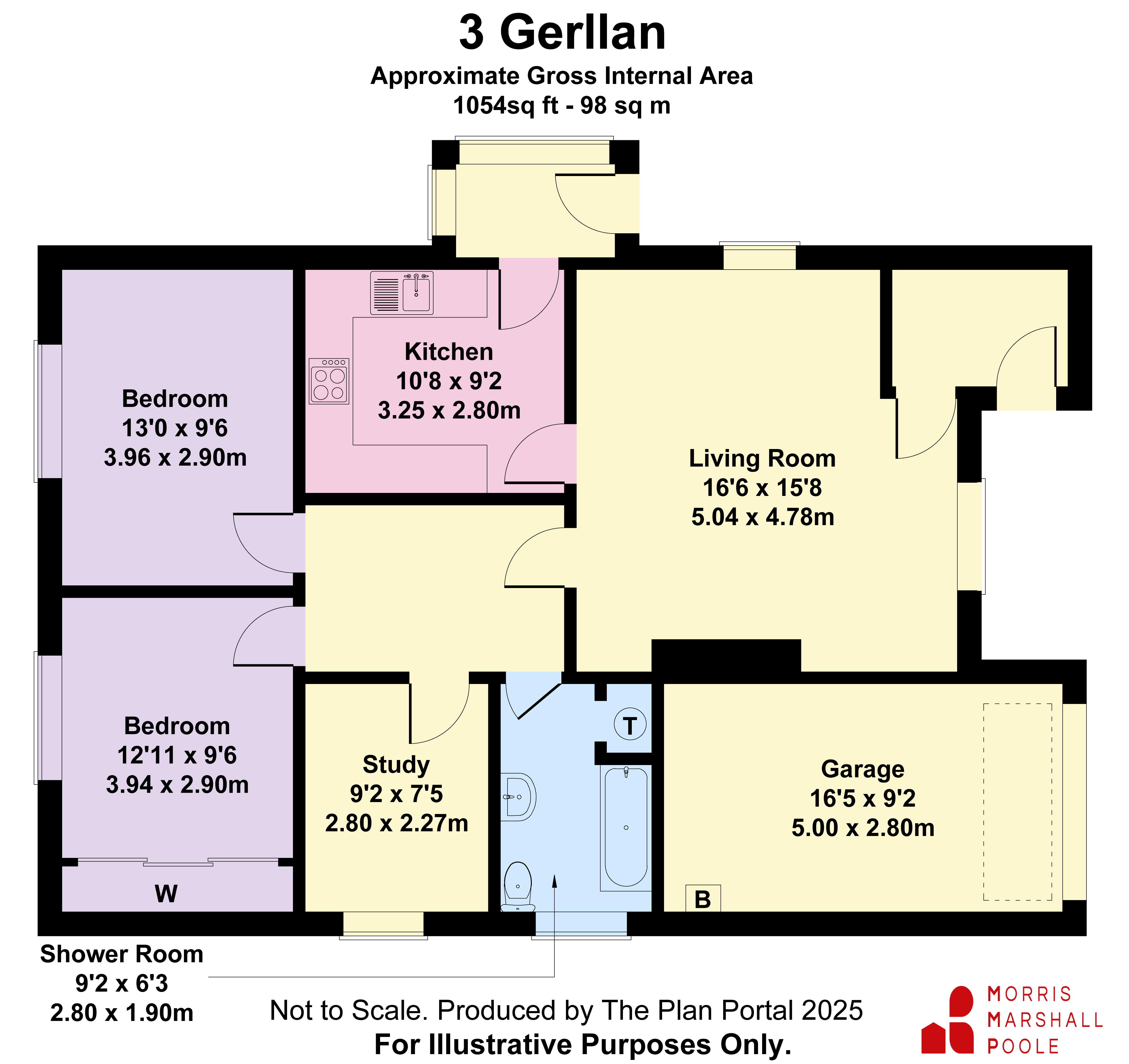 3, Gerllan, Gwynedd floorplan