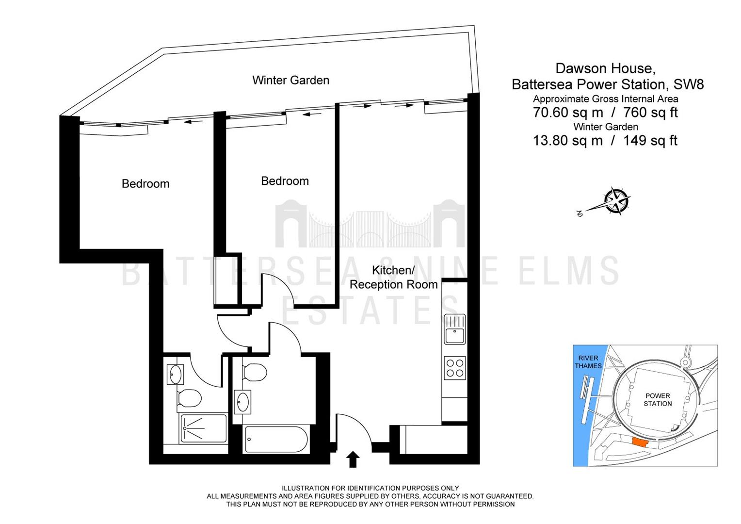 501 Dawson House, 11 Circus Road West, London floorplan