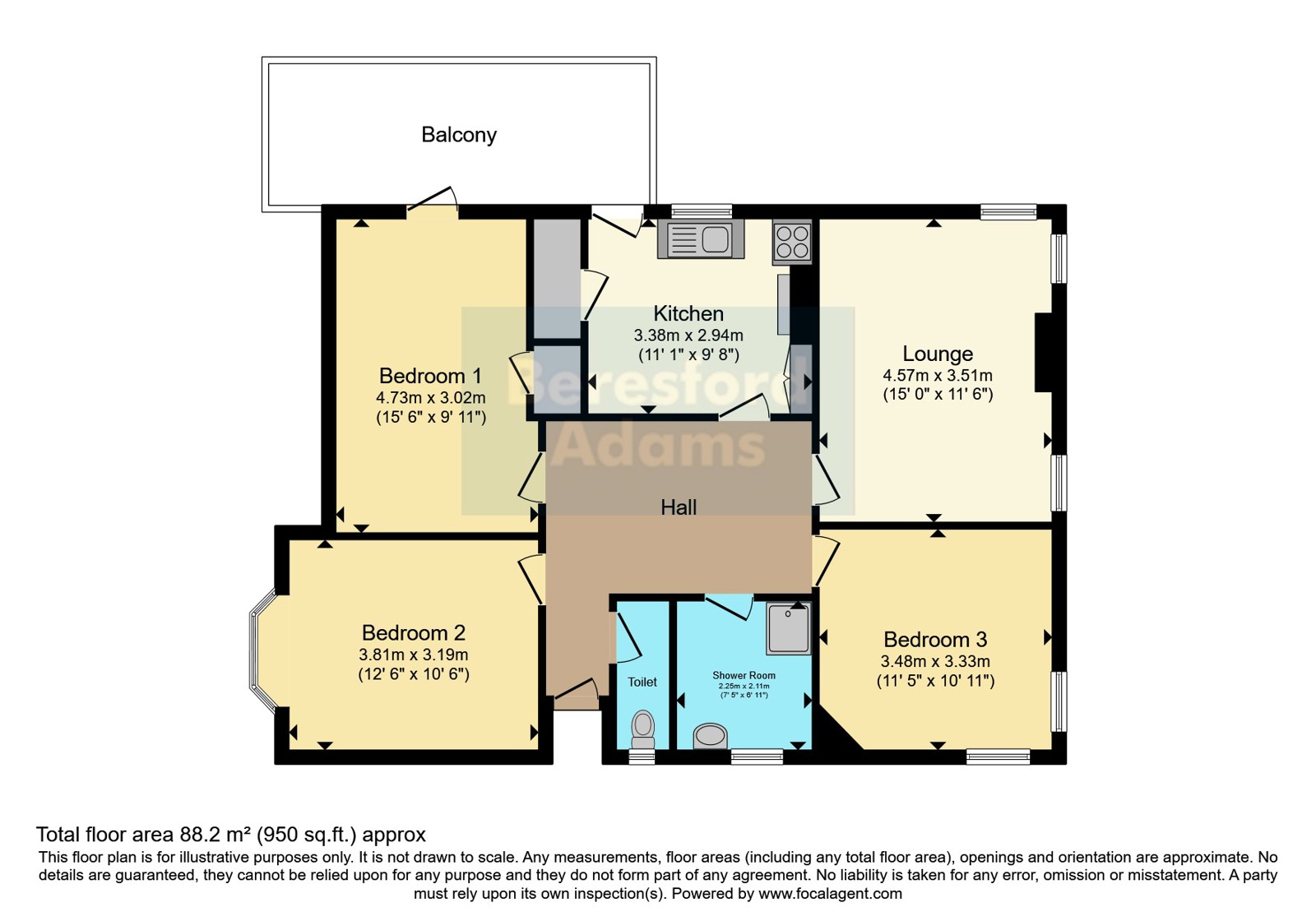 1st Floor Dorset House, 7, Vicarage Avenue, Conwy floorplan