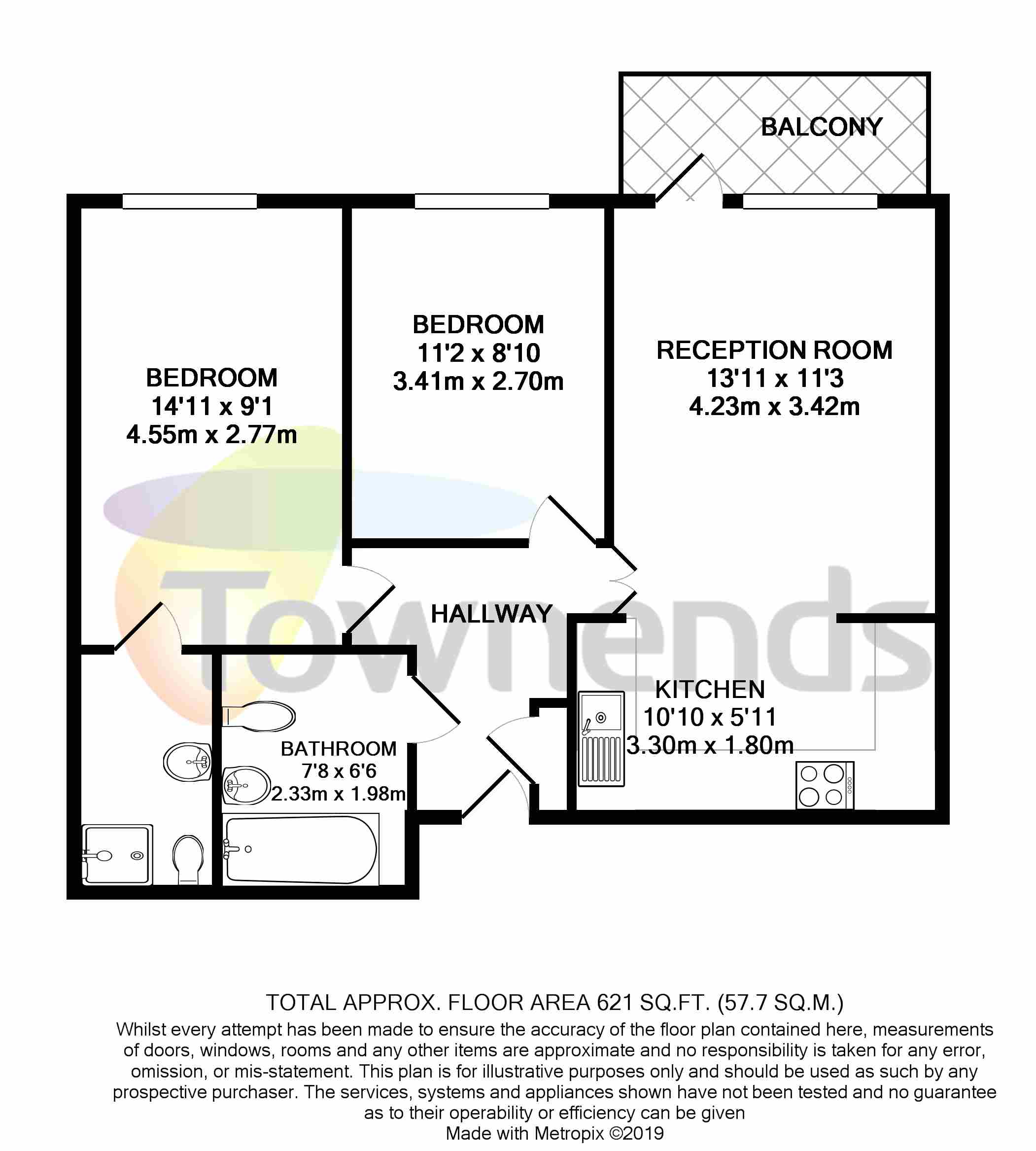 2 Bedrooms Flat to rent in Pershore House, Singapore Road, Ealing W13