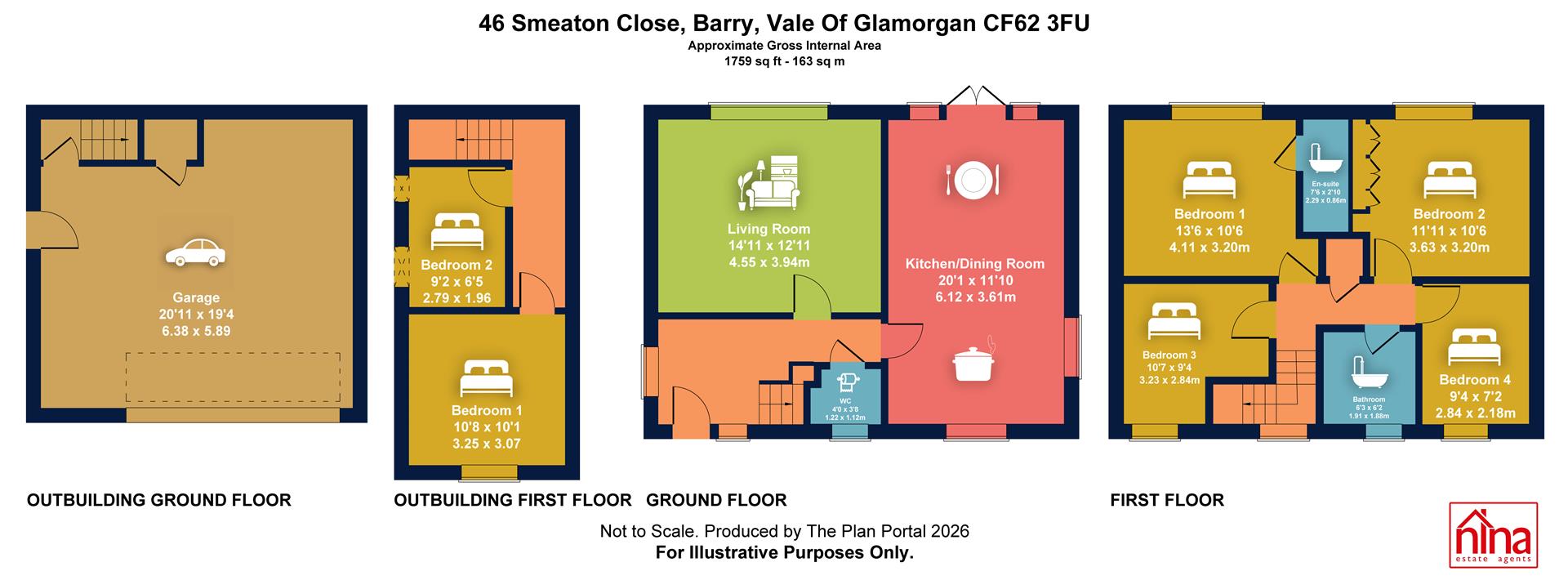 46, Smeaton Close, Barry floorplan