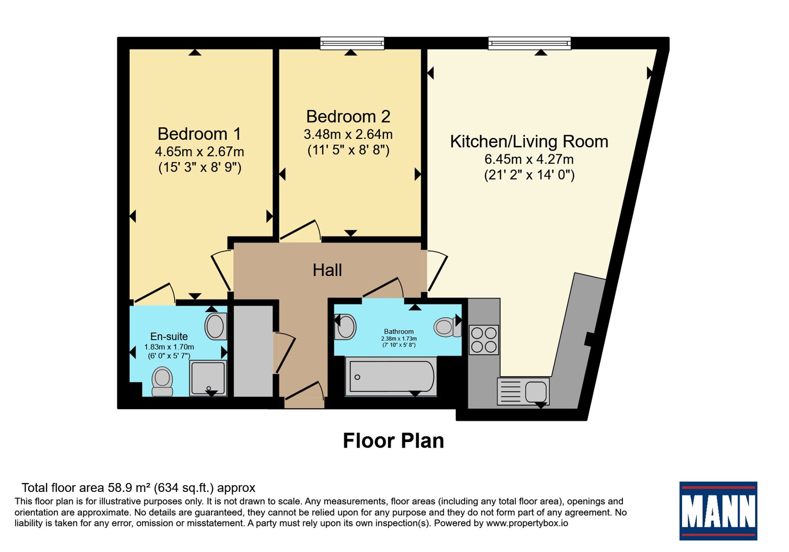 Flat 43, Fisgard Court,, Admirals Way, Kent floorplan