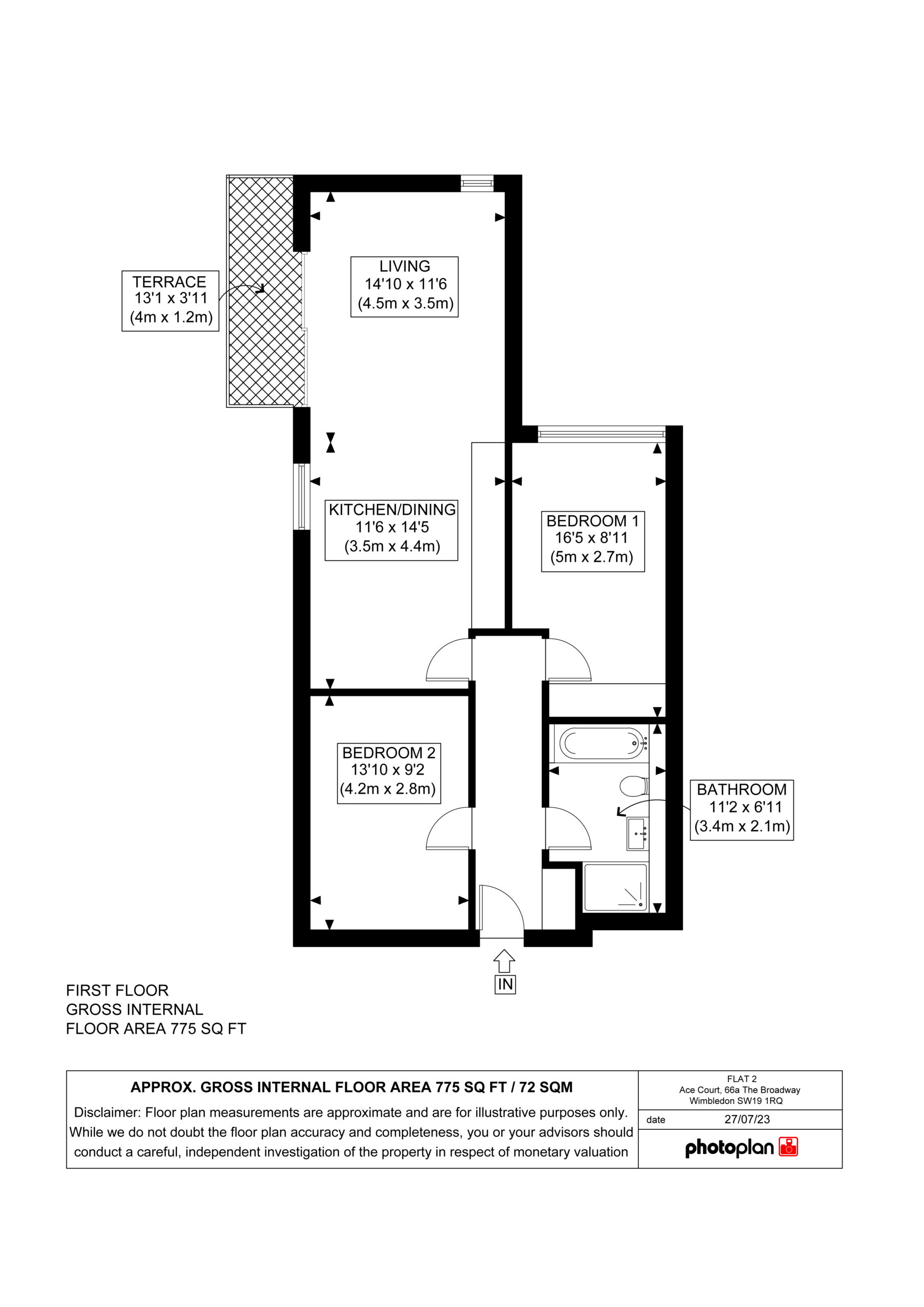 Apartment 2,, Ace Court, Wimbledon floorplan