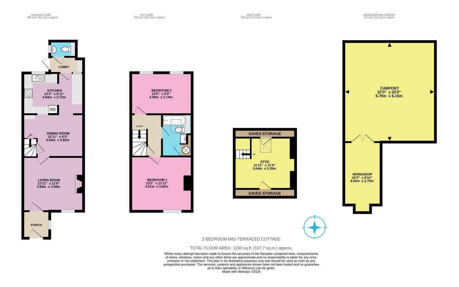 3, The Cottages Wymondham Road, Norwich floorplan