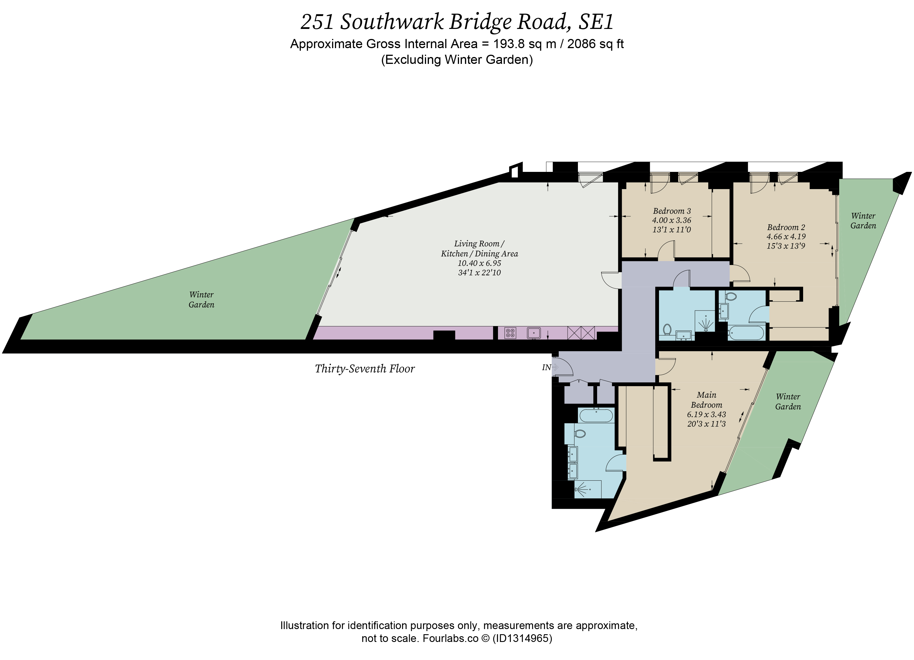 Apartment 3702, 251, Southwark Bridge Road, London floorplan