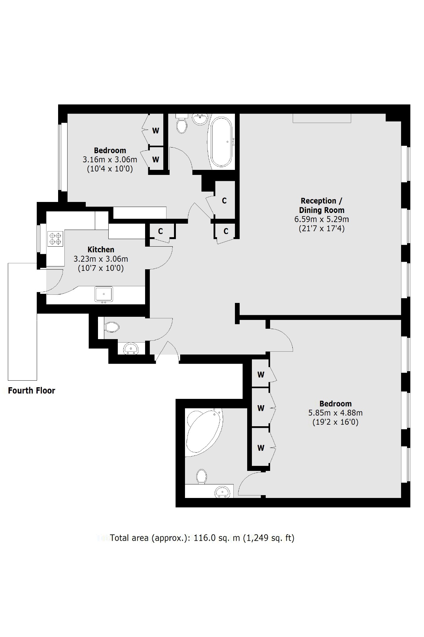 Flat 4, 33, Grosvenor Square, London floorplan