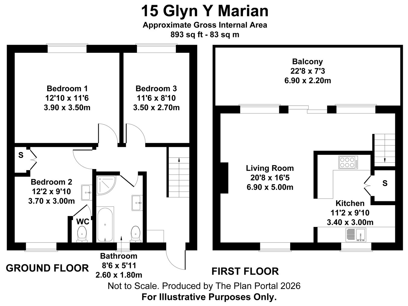 15, Glyn Y Marian, Pwllheli floorplan