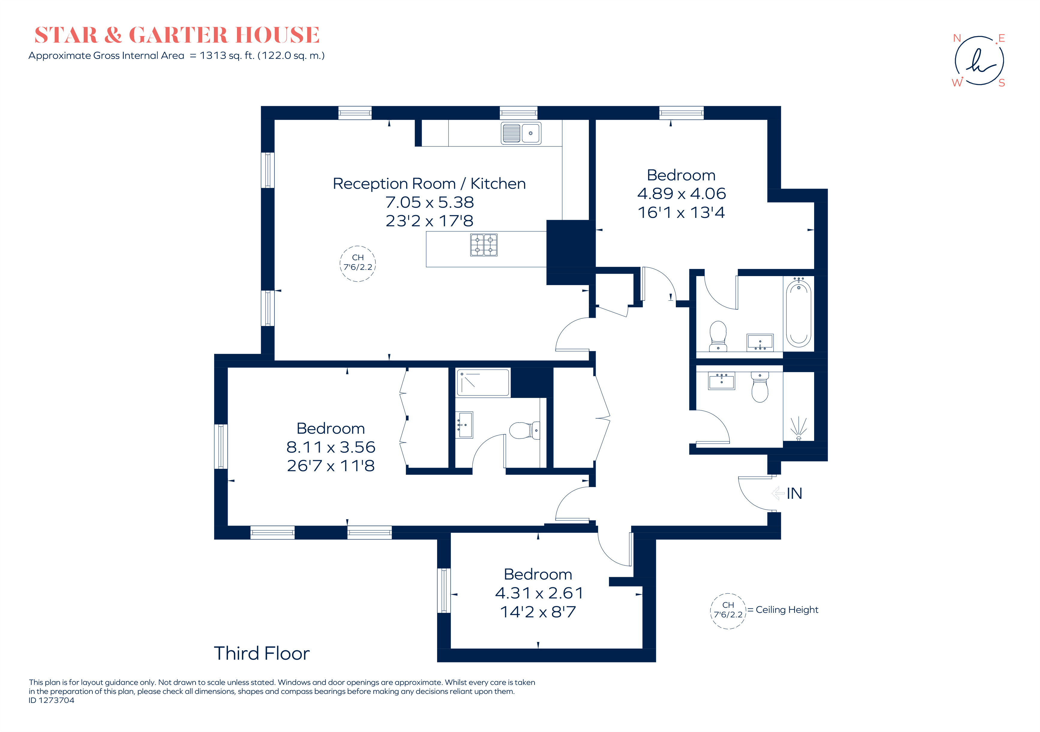 Flat 68, Star & Garter House, Richmond Hill, Richmond floorplan