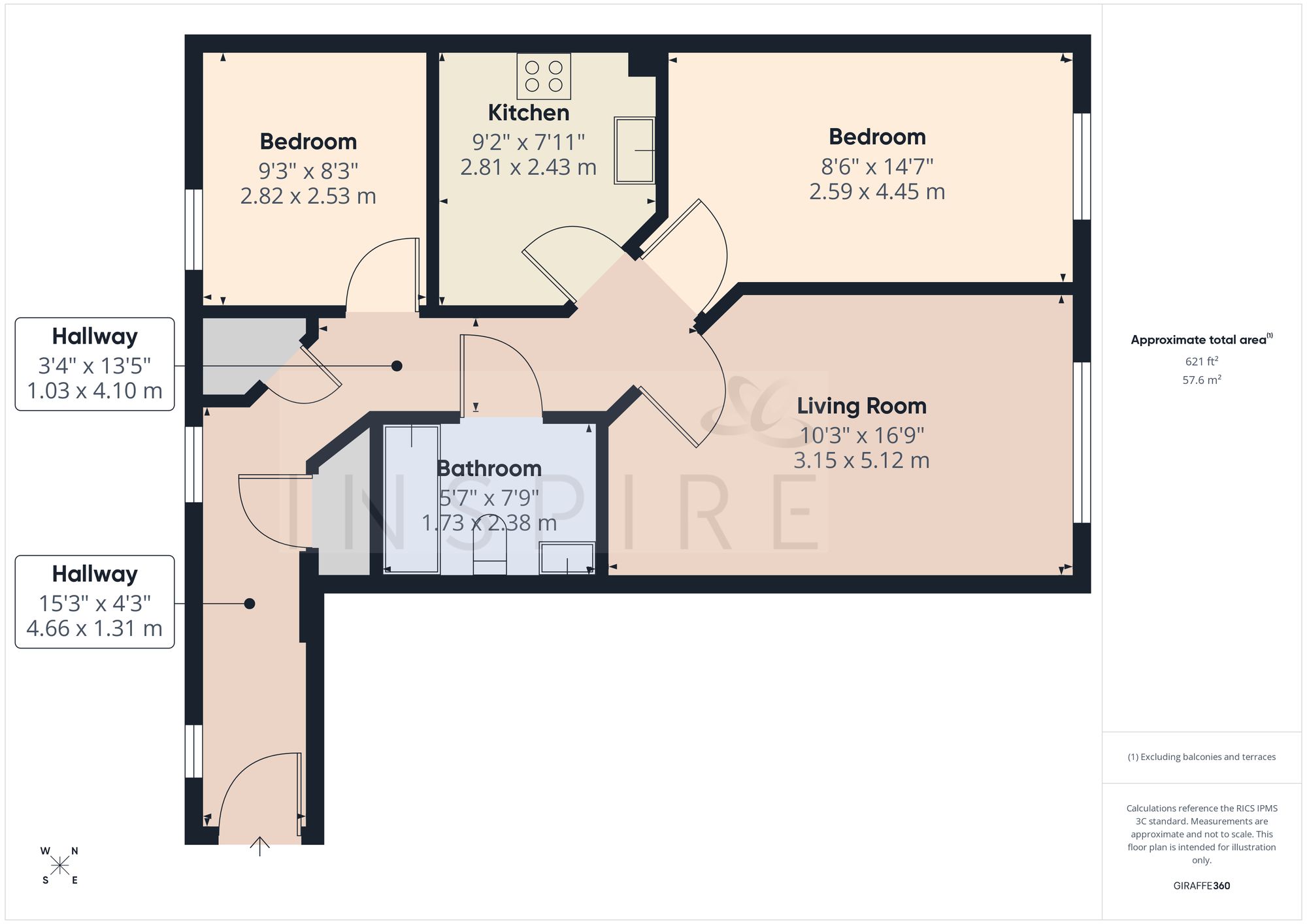 Flat 9, Jacobs Court, Crawley floorplan