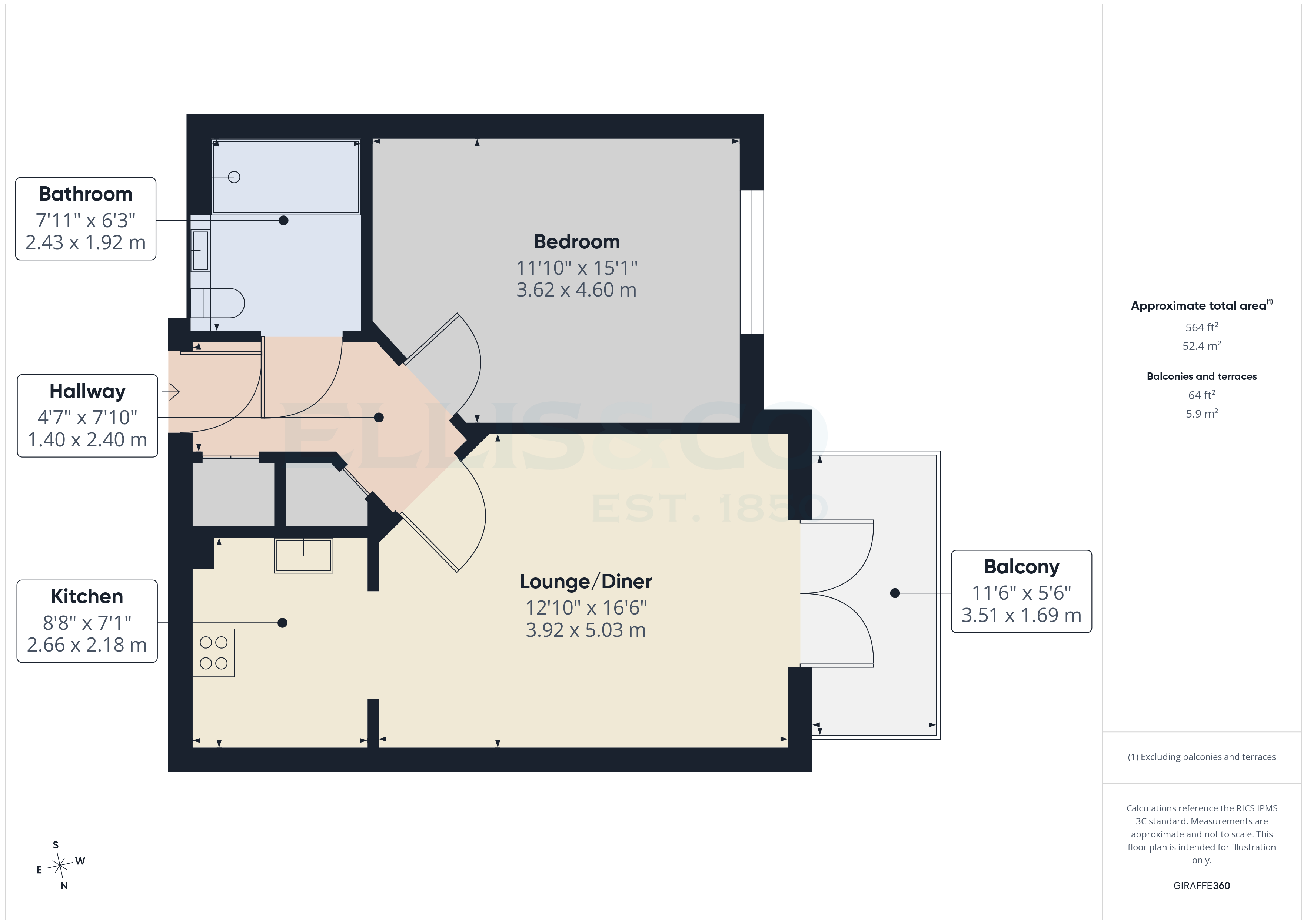 Flat 59, Rosewell House,, Tudeley Lane, Kent floorplan