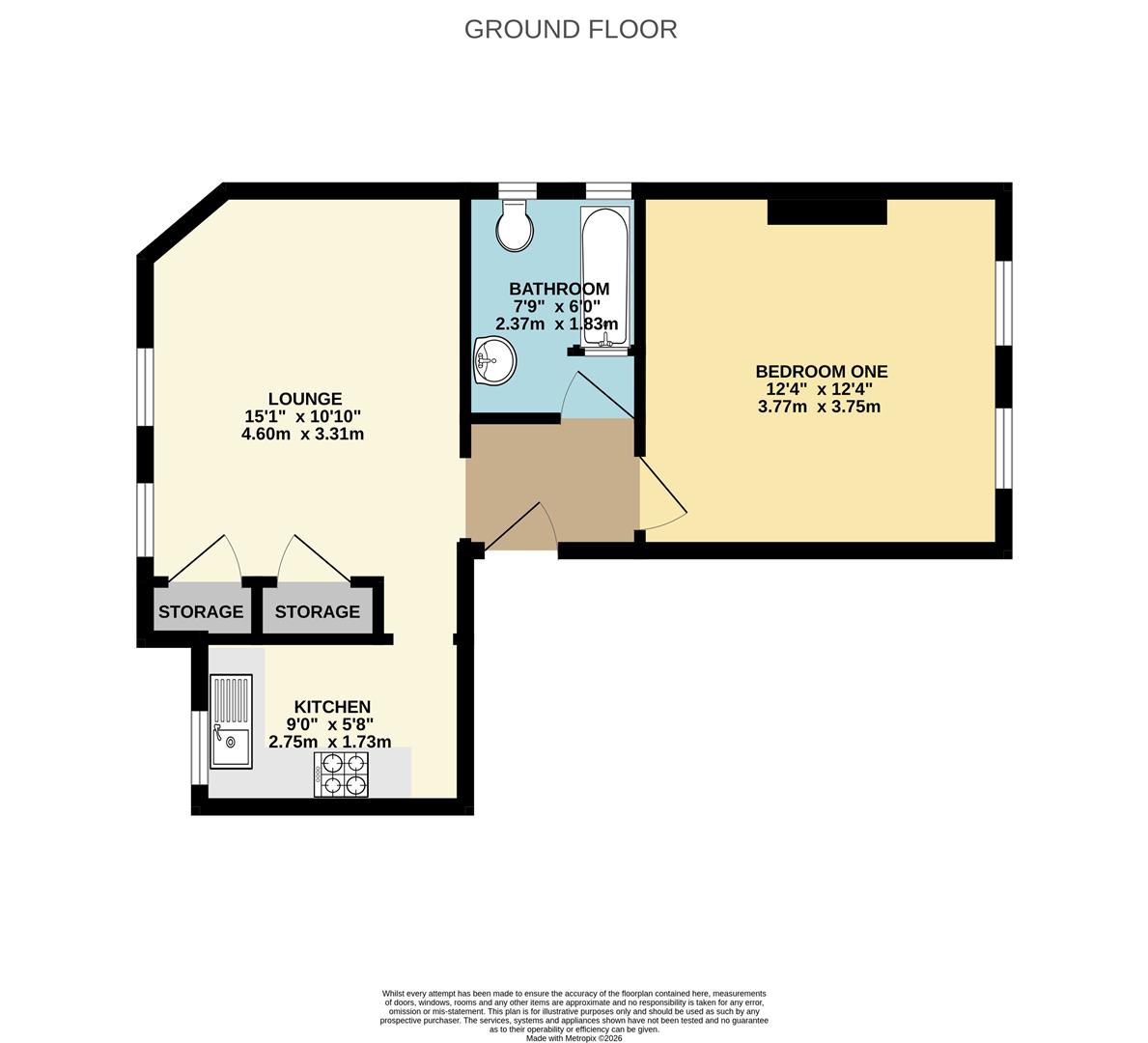 Flat 4, 7, Gorringe Road, Eastbourne floorplan