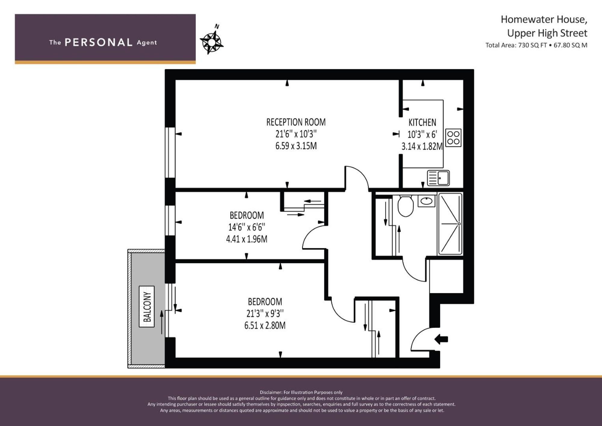 Flat 22, Homewater House, Epsom floorplan