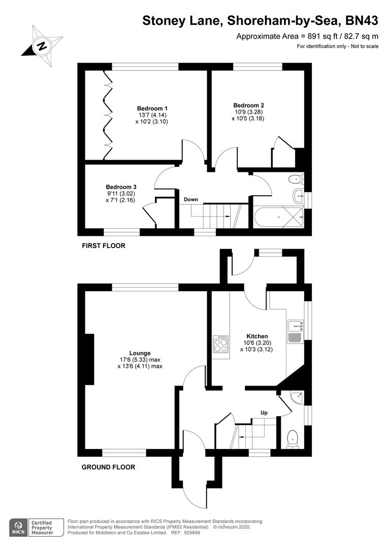 3 bed semidetached house for sale in Stoney Lane, ShorehamBySea BN43