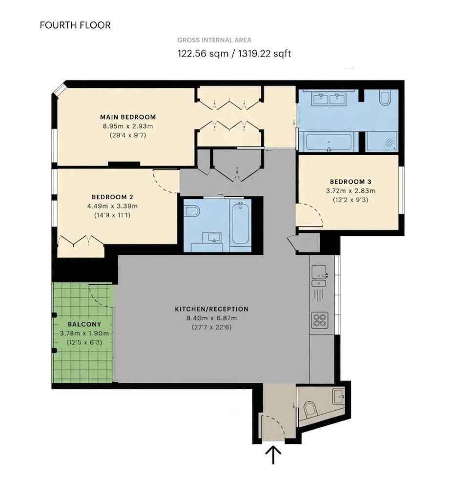 Apartment 403, 8 Artillery Row, London floorplan
