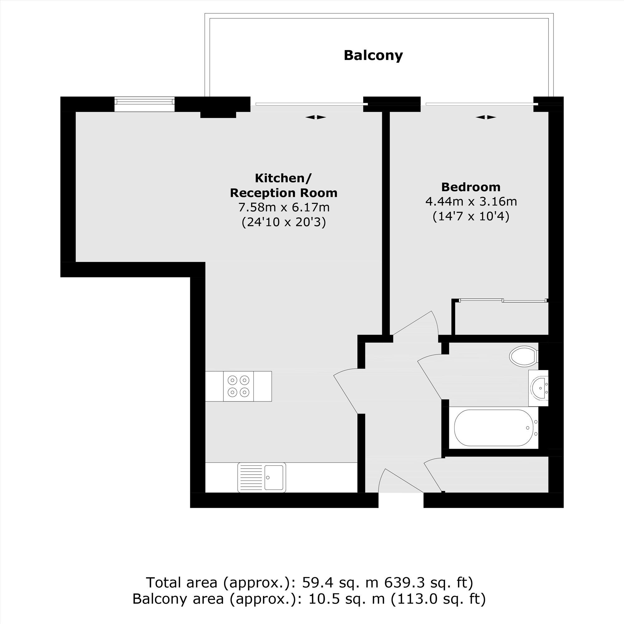 Flat 78, Kensington Apartments, 11, Commercial Street, London floorplan