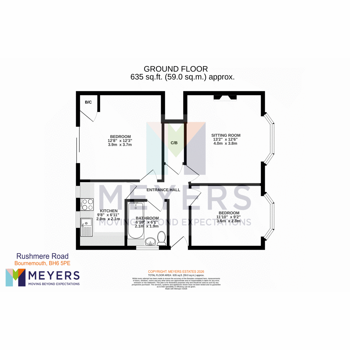 13, Rushmere Road, Bournemouth floorplan