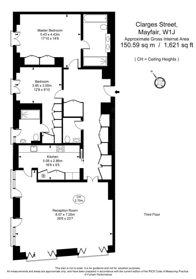 Clarges, 1 Ashburton Place, Mayfair W1J, 2 bedroom flat to rent