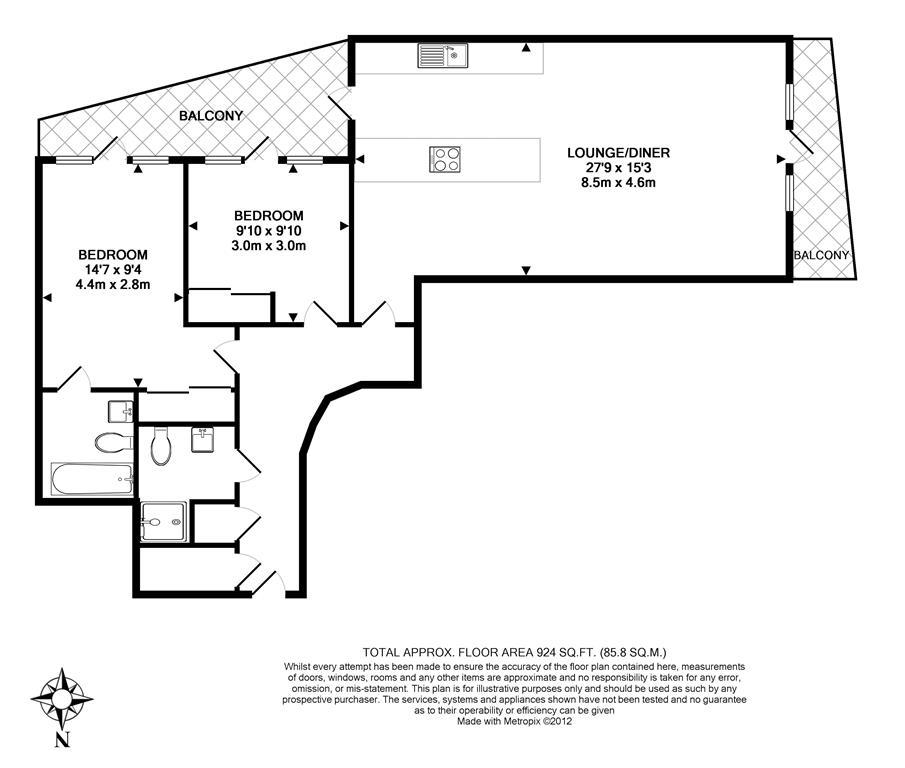 2 Bedrooms Flat to rent in Southgate Road, Hoxton N1