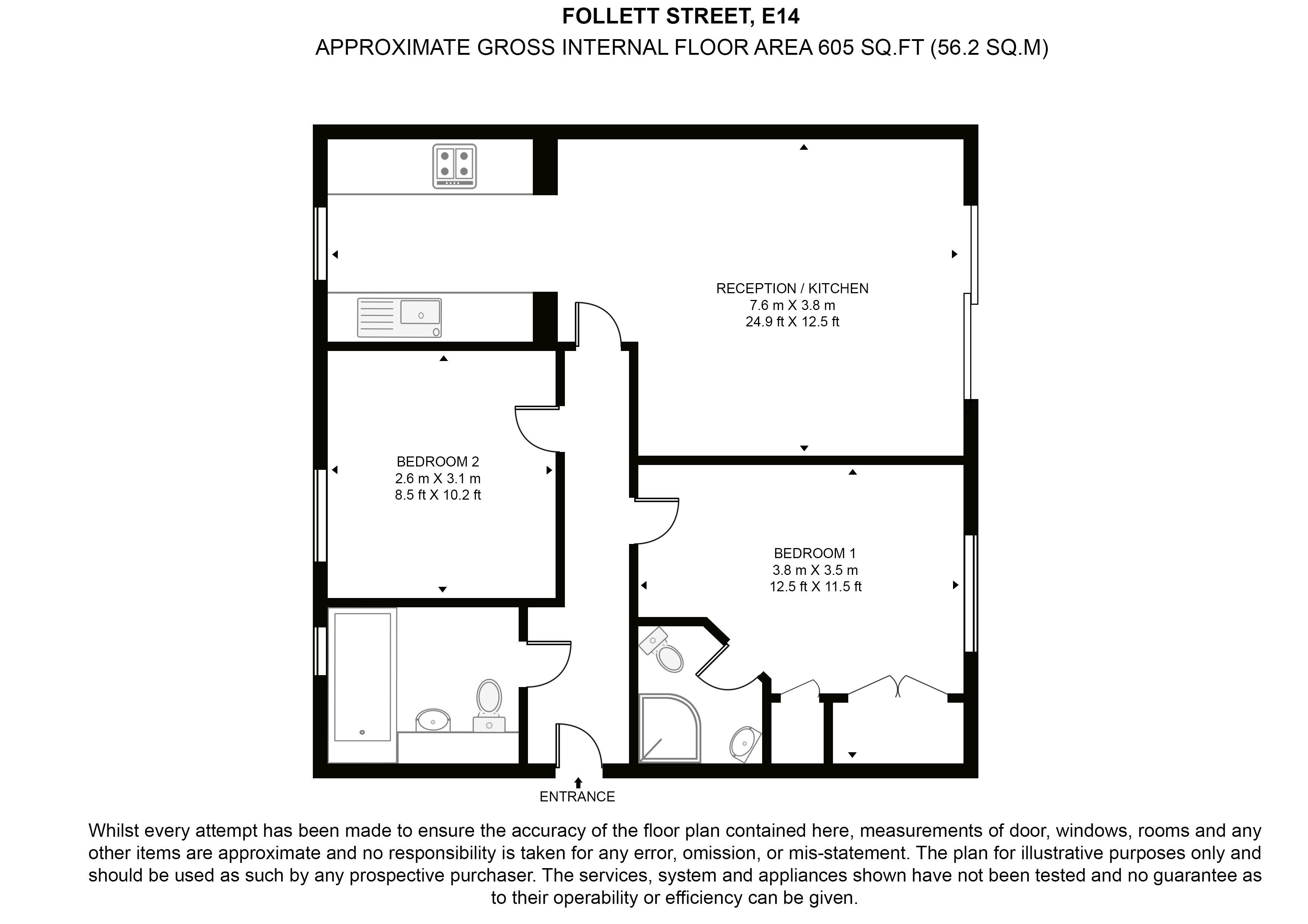 Flat 3, 28, All Saints Apartments, Poplar floorplan